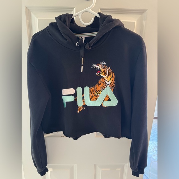 FILA x Bandier Cropped Hooded Tiger Sweatshirt - Picture 2 of 4